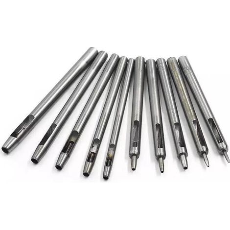 BRAVIX Emporte Pièce cuir, Creux Poinçon en Cuir, Poinçon Creux en Acier Rond Set Outils de Perforation de Trou Creux de Cuir