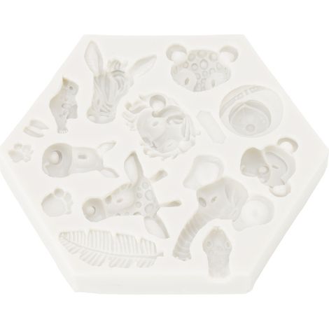 Silikonform, niedliche Tierform, leicht zu entformen, flexibel, weich, Backform für DIY-Kuchen, Fondant, Schokolade, 951 Grau (1/5)