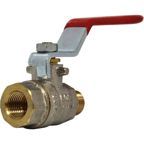 Vanne à sphère PN30 Passage Intégral ACS Poignée rouge Mâle Femelle 1/4" (8/13) - Sferaco