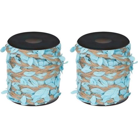 2PCS Ficelle De Jute avec Feuille, Ruban De Feuille De 33 Pieds avec Bobine pour La Décoration De Jardin De Maison De Mariage - (1/4)
