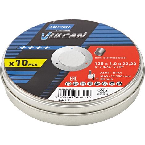 Trennscheibe Dose 10x Vulcan Inox 125x1,0mm (1/2)