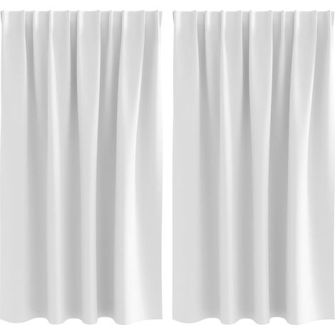 Maison Exclusive - Tende Blackout con Anelli 2 pcs Bianco brillante 140 x 140 cm