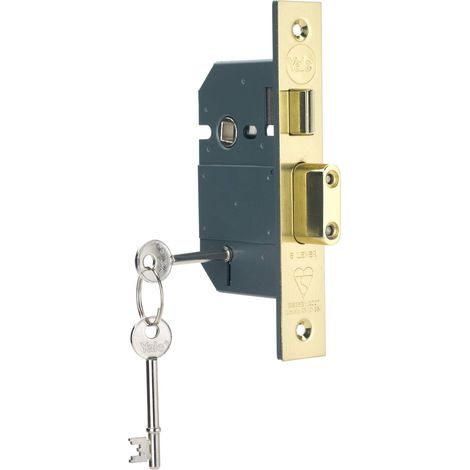 Serrure à mortaise à 5 leviers Standard Britannique Convient pour Portes extérieures Laiton chromé 76 mm (1/5)