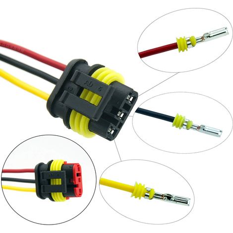 Kit de connecteurs électriques automobiles étanches à 1-6 broches avec boîtier de fusible (1/3)