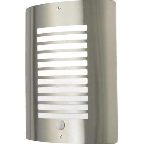 Litecraft Sigma Wall Light Outdoor Lantern With PIR Sensor - Stainless Steel (1/5)