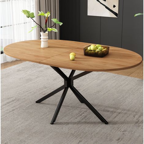 MEUBLIV Tavolo da pranzo ovale 120 x 80 x 75,5 cm naturale – 4-6 persone (1/5)