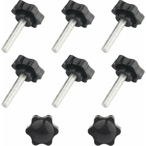 pomelli a stella M8x40, pomello zigrinato con filettatura femmina