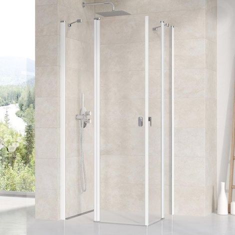 Ravak Chrome - Porte de douche CRV2-90, 880-900 mm, blanc/verre transparent 1QV70100Z1 (1/5)