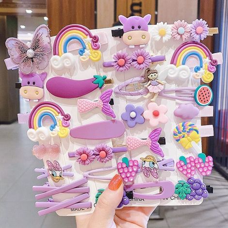 Juego de 28 pinzas para el cabello de bebé niña, accesorios coloridos y adorables Multicolor (1/5)
