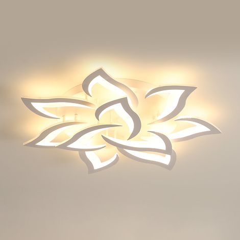 GOECO Plafoniera LED Design moderno Bianco Caldo 3000K Forma creativa del fiore Lampada a Soffitto Per soggiorno, camera da letto, sala da pranzo, ufficio Bianco