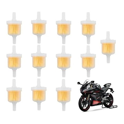 Lot de 12 Filtres à Carburant Universels 6mm , pour Voiture, Moto, Tondeuse,Filtres à Essence Transparents,Compatible avec la Plupart des Tuyaux d’Essence,Facile à installer, universel (1/5)