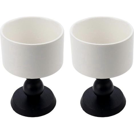 Dessertschalen aus Keramik, Keramikbecher, schwarze französische Eisbecher (1/5)