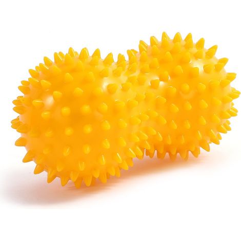 Boule de massage musculaire pointue jaune, rouleau de yoga pour détente et récupération