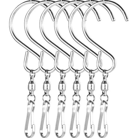 6 pcs Crochets pour Lampes Solaires Crochets Twisters en Cristal Crochets Suspendus pour Mangeoires à Oiseaux Crochets Suspendus pour Poches à Vent Extérieures Crochets Crochet Tournant Carillons éoli