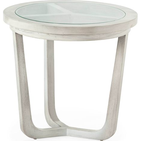 Table d'appoint bois de cèdre gris voilé avec plateau verre - Gris voilé bois de cèdre (1/3)