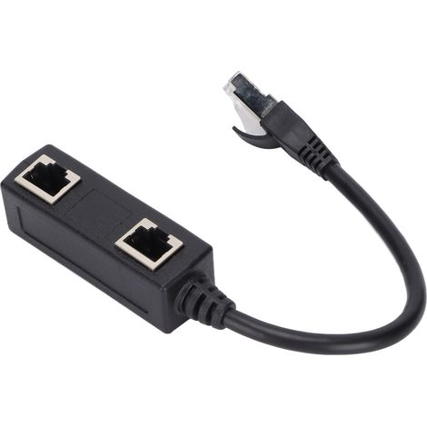 Adaptateur répartiteur RJ45 (1 mâle vers 2 femelles) pour réseau domestique ou bureau