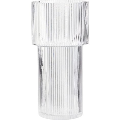 Grand Vase en Verre – 30,5 cm de Haut côtelé et cannelé Moderne pour Salon, Table à Manger, entrée, cheminée, étagère, Mariage, Bureau (1/5)