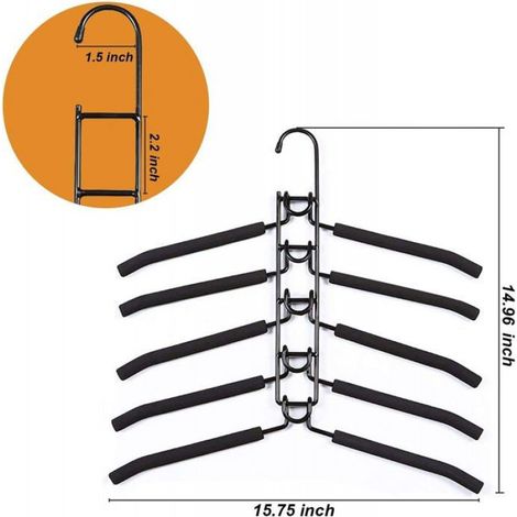 Cintres - Métal - Éponge EVA - Antidérapants - Lot de 2 (1/5)
