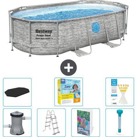 Bestway Piscina Bestway Power Steel Ovale - 427x250x100 cm - 8-pezzi  S532 (1/4)