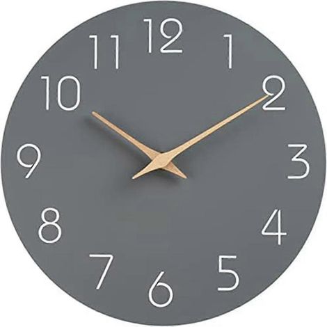 Geräuschlose, batteriebetriebene Wanduhr – Moderne, schlichte Holzuhr zur Dekoration