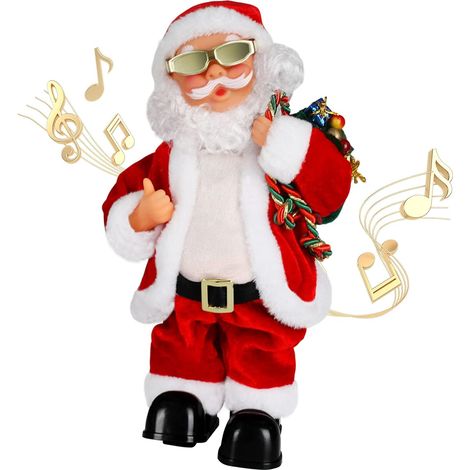 Papa Noel électrique, fil d'or gafas sacudiendo la venue de Papa Noel (1/5)