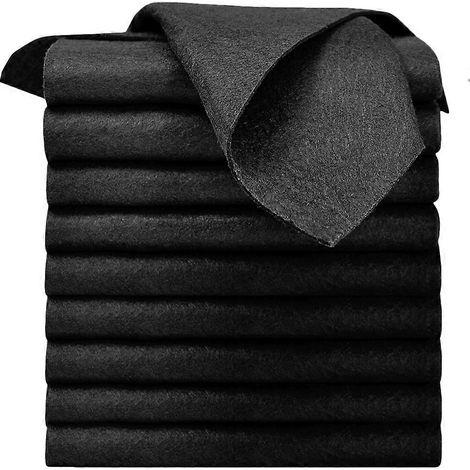 Lot de 10 torchons de cuisine multi-usages, absorbants et multifonctionnels pour la vaisselle.-30X30X0.1CM-Black