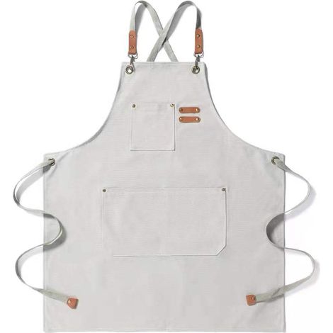 Küchenschürze, Herren-Grillschürze, Damen-Arbeitsschürze mit verstellbarem Riemen und 3 Taschen, Segeltuchschürzen für Kellner, Kochen, Malen