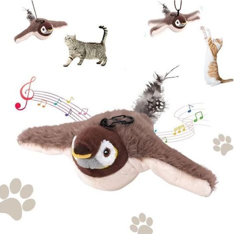 Jouet pour Chat en Forme D\'oiseau, Jouet Chat Interactif Oiseau Battant, Jouet Interactif pour Chat, Oiseau Gazouillant Simulé (1/5)