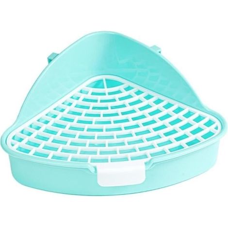 Petite Toilette pour Animaux de Compagnie, bac à litière pour Lapin, Cage Anti-éclaboussures, literie d'angle, Bleu (1/4)