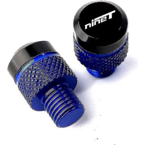 Accessoires moto - compatible BMW Rnine TR Nine T Rninet Scrambler 2014-2022 2021: bouchons de rétroviseurs en aluminium usiné CNC, vis et boulons (bleu - RNINET) (1/4)