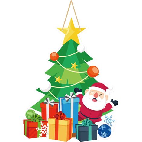 Panneau De Porte De Noël - Signe En Papier Pour Décoration Intérieure Et Extérieure - Idéal Pour Porte D'Entrée Mur Ou Arbre - Lot De 1 (1/2)