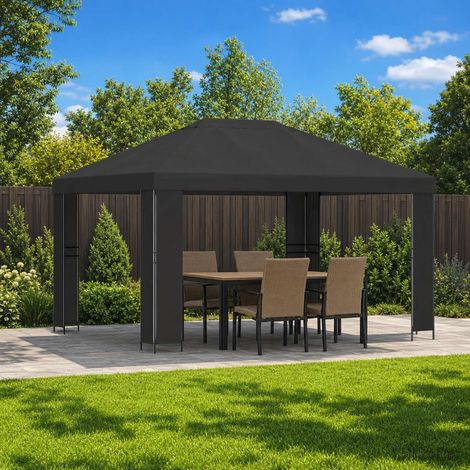 vidaXL Gazebo 4 x 3 m Anthracite Polyester and Steel 190 gsm (1/4)