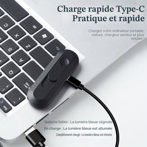 Briquet électronique rechargeable avec port USB, coupe-vent et sans flamme (1/4)