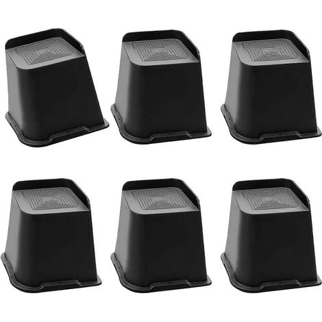 Lot de 4 ou 6 rehausseurs de meubles extra-larges, rehausseurs de lit robustes, rehausseurs pour pieds de canapé et de fauteuil, faciles à utiliser, plusieurs couleurs, 15 cm (6 pouces), lot de 6. (1/5)
