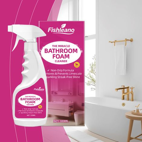 Nettoyant moussant pour salle de bain FISHLEANO, détachant pour salle de bain, traitement nettoyant et lustrant multifonctionnel