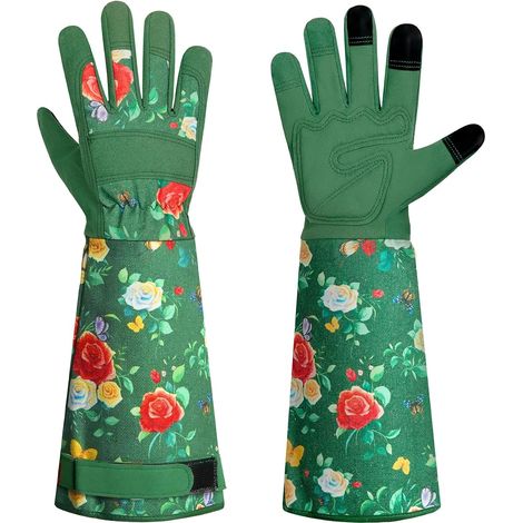 DLY Gardening Gloves Breathable Gardening Gloves for Men Women Long Pink Leather with Forearm Protection (1/5)