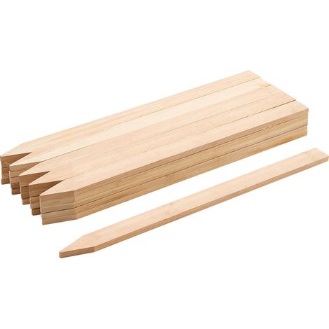Mophorn Piquets de Clôture Jardin en Bois, Lot de 25, Poteaux Bois à Pointe 12,7 x 38,1 x 609,6 mm, Idéal pour Délimiter les Zones de Jardin et Soutenir la Croissance des Plantes (1/5)