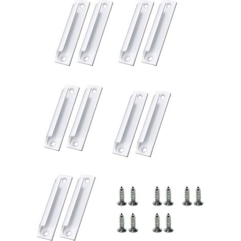 10 Stück – Türgriffe aus Aluminiumlegierung für Moskitonetze – Weiß