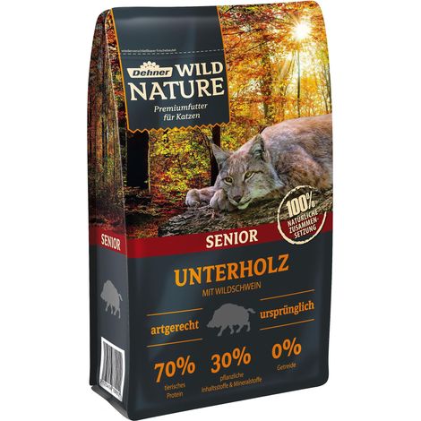 Dehner Wild Nature - Cibo per gatti sottobosco, senza cereali, per gatti anziani, cinghiale, 1,5 kg (1/4)