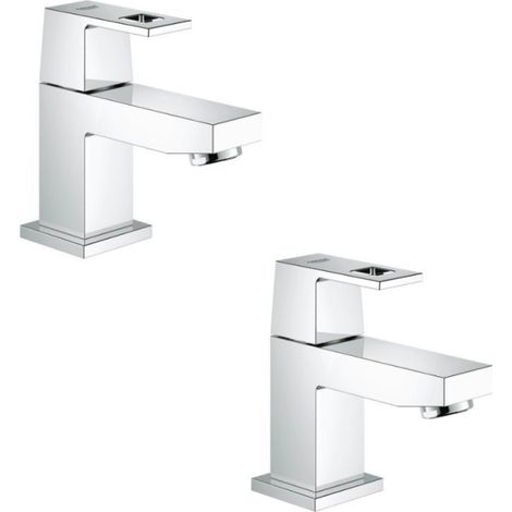 Juego de 2 mezcladores lavamanos de agua fría GROHE Eurocube XS (1/2)