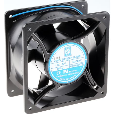 Ventilateur axial RS PRO 115 V ac, 713.6m³/h, 176 x 176 x 89mm, 70W ( Prix pour 1 ) (1/3)