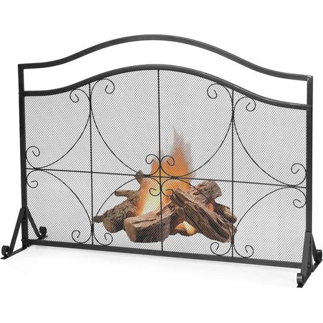 Costway – Pare-feu cheminée en fer anti-étincelles – Structure robuste 112x33x83CM – Protection optimale pour enfants et animaux – Design élégant (1/5)
