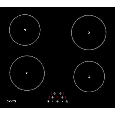 CIARRA Piano cottura a induzione 6000W 4 zone di cottura sicurezza bambini regolazione della potenza timer 99 minuti 59cm CD4BIH-F (1/5)