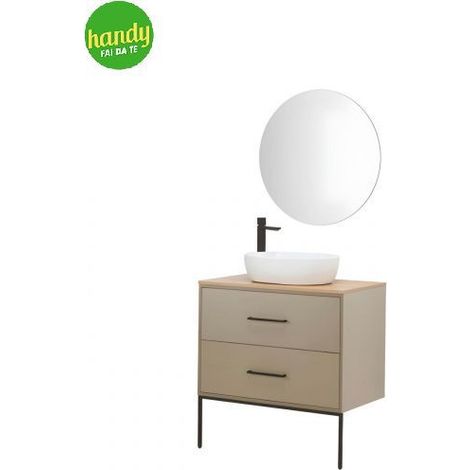 Composizione bagno sospesa Venus Feridras 80 cm tortora
