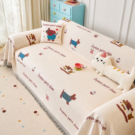 Jeté de canapé chenille Chiot cerise 180 x 480 cm couverture protection canapé 45 × 42 × 8 cm 2,95 kg – Livraison gratuite