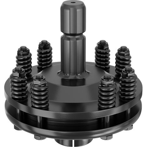 Frizione per albero cardanico scanalato a 6 denti Filetto esterno e interno 1 3/8" Max 1200Nm Nero