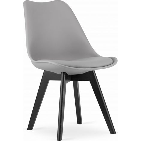 Chaise scandinave moderne pour la cuisine et la salle à manger Mileo Premium gris foncé ECO (1/4)
