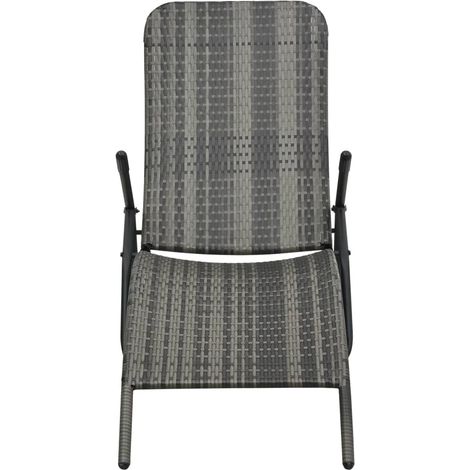 Maison Exclusive - Klappbare Sonnenliege Poly Rattan Grau