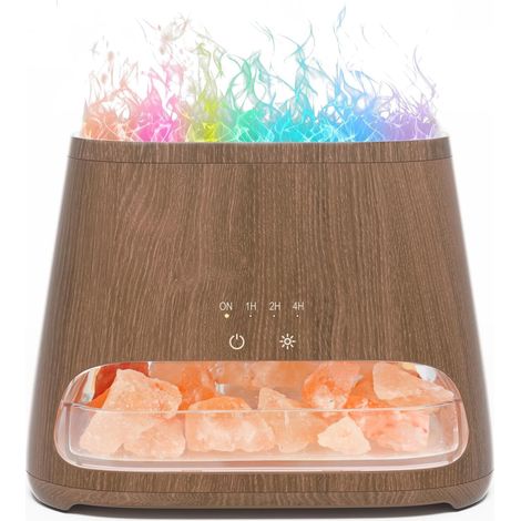1 Diffuseur d'huiles essentielles, Lampe sel Himalaya, Réservoir 150 ML, LED 8 couleurs, Minuterie, Arrêt auto, Salon (1/5)