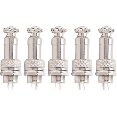 Lot de 5 connecteurs de prise aviation mâle/femelle pour panneau d'alimentation, châssis, fixations métalliques 5A GX12 450V 4 broches (1/5)